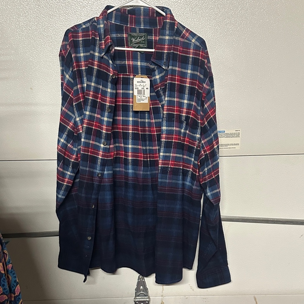 Woolrich Plaid Shirt - Navy and Red